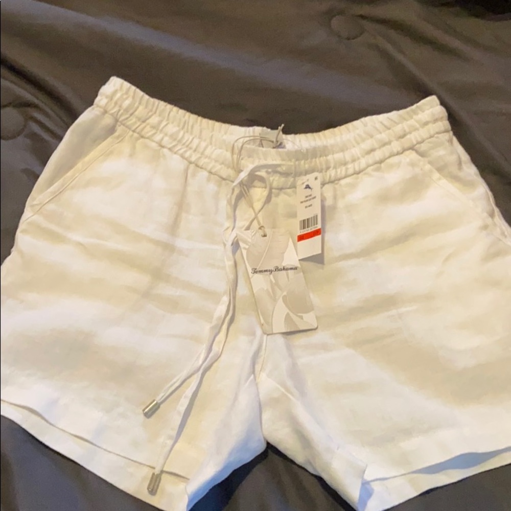 Tommy Bahama white linen shorts